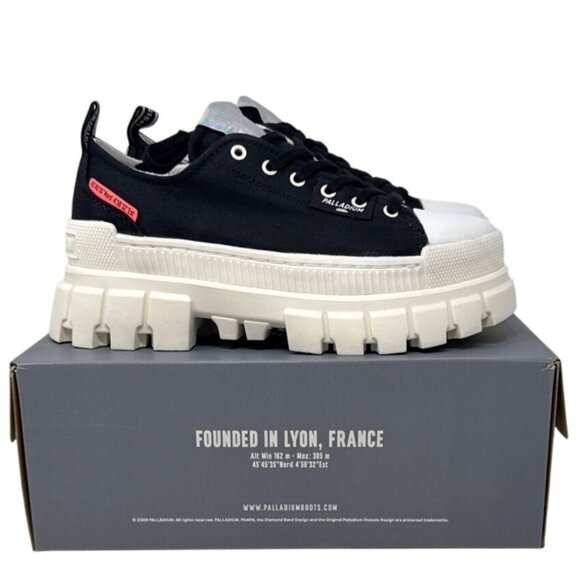 Palladium Revolt Lo Tx Women's Black/White/Marshmallow Chunky Sneakers Size 7.5 - Picture 3 of 6